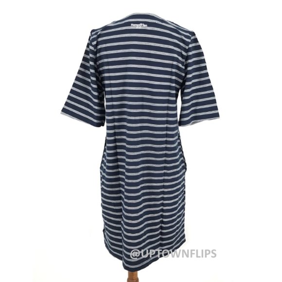 NEW Womens Pocket Dress Small Blue Striped UV Sun Protection - Picture 13 of 16